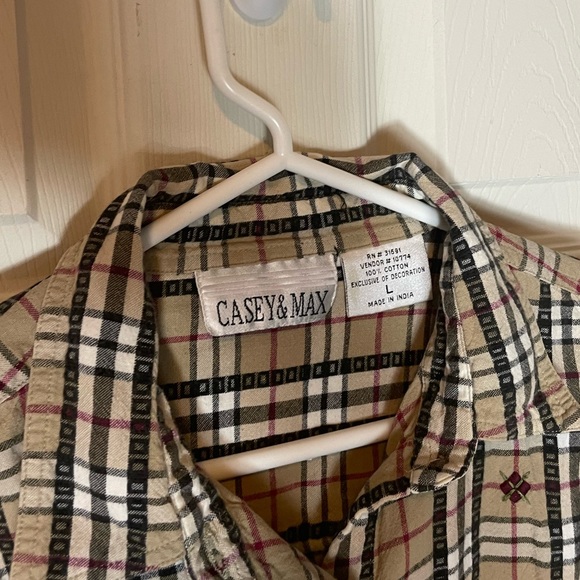 Casey Max L button down vintage shirt plaid womens euc - Picture 3 of 7